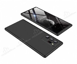 Zore GKK Ays Samsung Galaxy Note 20 Ultra 360 Derece Koruma Siyah Rubber Kılıf - Zore