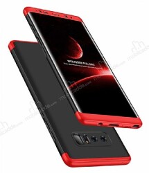 Zore GKK Ays Samsung Galaxy Note 8 360 Derece Koruma Siyah-Kırmızı Rubber Kılıf - Zore
