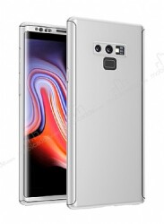 Zore GKK Ays Samsung Galaxy Note 9 360 Derece Koruma Silver Rubber Kılıf - Zore