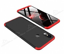 Zore GKK Ays Xiaomi Mi 8 360 Derece Koruma Siyah-Kırmızı Rubber Kılıf - Zore