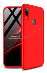 Zore GKK Ays Xiaomi Redmi Note 7 / Note 7 Pro 360 Derece Koruma Kırmızı Rubber Kılıf - Zore