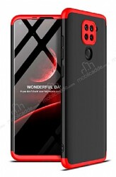 Zore GKK Ays Xiaomi Redmi Note 9 360 Derece Koruma Siyah-Kırmızı Rubber Kılıf - Zore