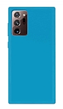 Eiroo Lansman Samsung Galaxy Note 20 Mavi Silikon Klf